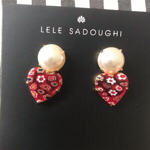 NWOT Lele Sadoughi heart dropEarrings
